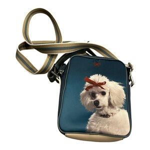 Nearly new, vintage Anya Hindmarch poodle dog print crossbody bag
